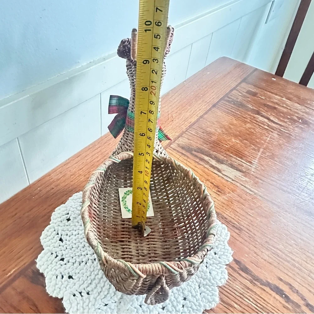 Handwoven Reindeer Basket with Festive Bow see pic